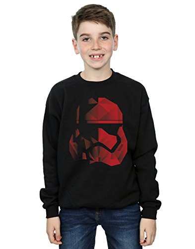 Star Wars Boys The Last Jedi Stormtrooper Red Cubist Helmet Sweatshirt 5-6 Years Black
