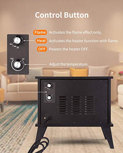 Kuppet Mini Desktop Electric Fireplace Portable Space Heater Fireplace Freestanding With Flame Effect And Overheating/Tip-Over Protection, 1000W(3400Btu) & Office Use & Home Use With Detachable Legs #TOP2