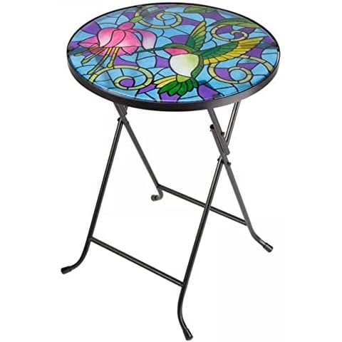 Hand-Painted Hummingbird Folding Garden Table Cover