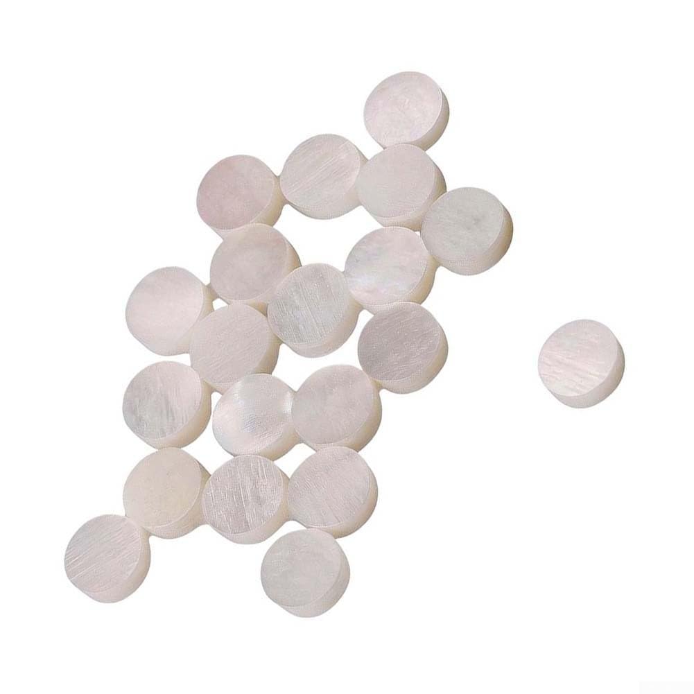 Biała muszla Inlay Dots 6 mm do podstrunnicy