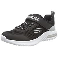 Skechers Kids Boys Bounder-Tech Sneaker, Black/Silver, 13.5, Little Kid