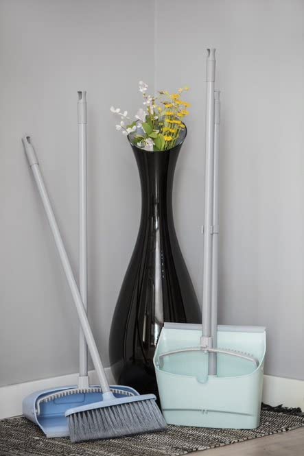 YORK Besen Quick mit Langem Stiel 85x25 cm - und Kehrschaufel Combo Hervorragende Staubaufnahme Kehrwisch Schaufel Set Handliches - Boden Anliegend, Blau – Bild 6