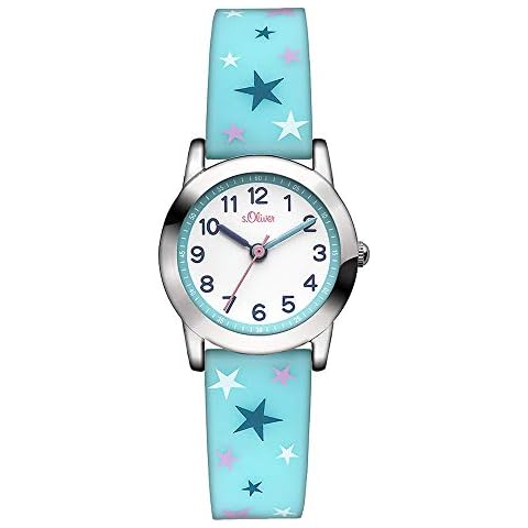 s.Oliver Mädchen-Armbanduhr Analog Quarz Silikon SO-2896-PQ Cover