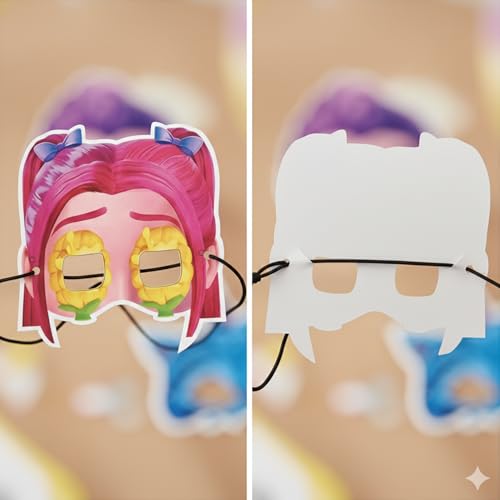 Image of Wanna Party Kpop Demon Hunters Birthday Decoration- Pack of 6 Kpop Eye Masks for Boys & Girls