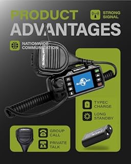Global-PTT 2-Pack Push-to-Talk Over Cellular (PoC) Mobile Radios Walkie Talkies - 4G LTE Nationwide PTT Unlimited Range Free License for in-Vehicle Communication (Non-GPS)