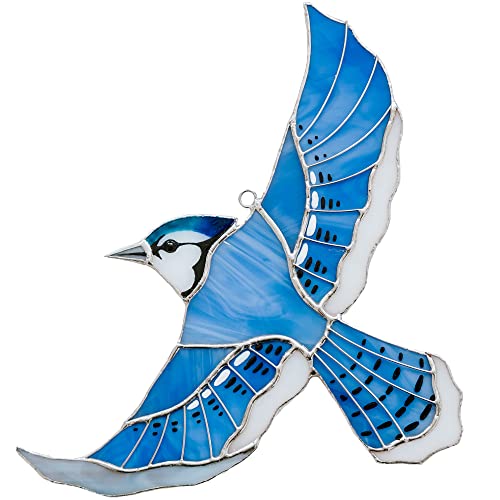 VitrageArt Blue Jay – Cute Birdy Suncatcher for Window –