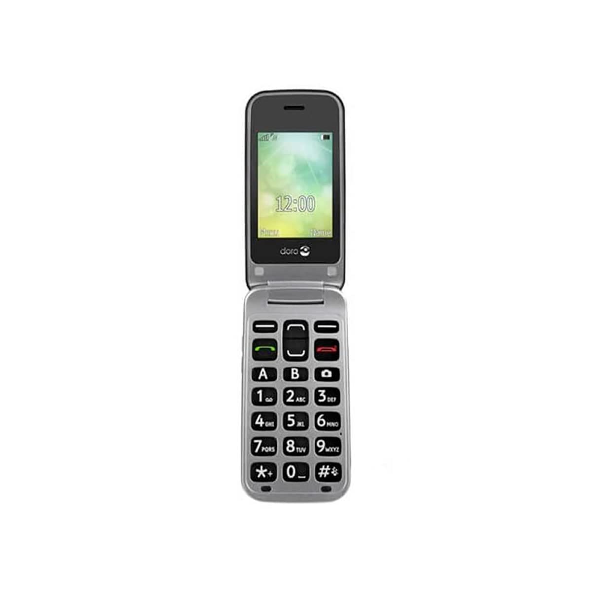 Doro 2424 GSM Mobiltelefon im eleganten Klappdesign Graphit/Silber