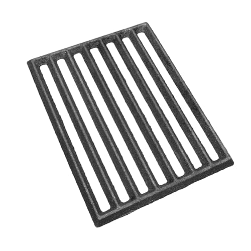 HJ-fuzhou Square Cast Iron Grill Grate 21.5 x 16CM Heavy Duty Metal Fire Grate Home Firewood Stove Grate Solid Cast Iron Grill Grate for Efficient Burning of Wood and Coal