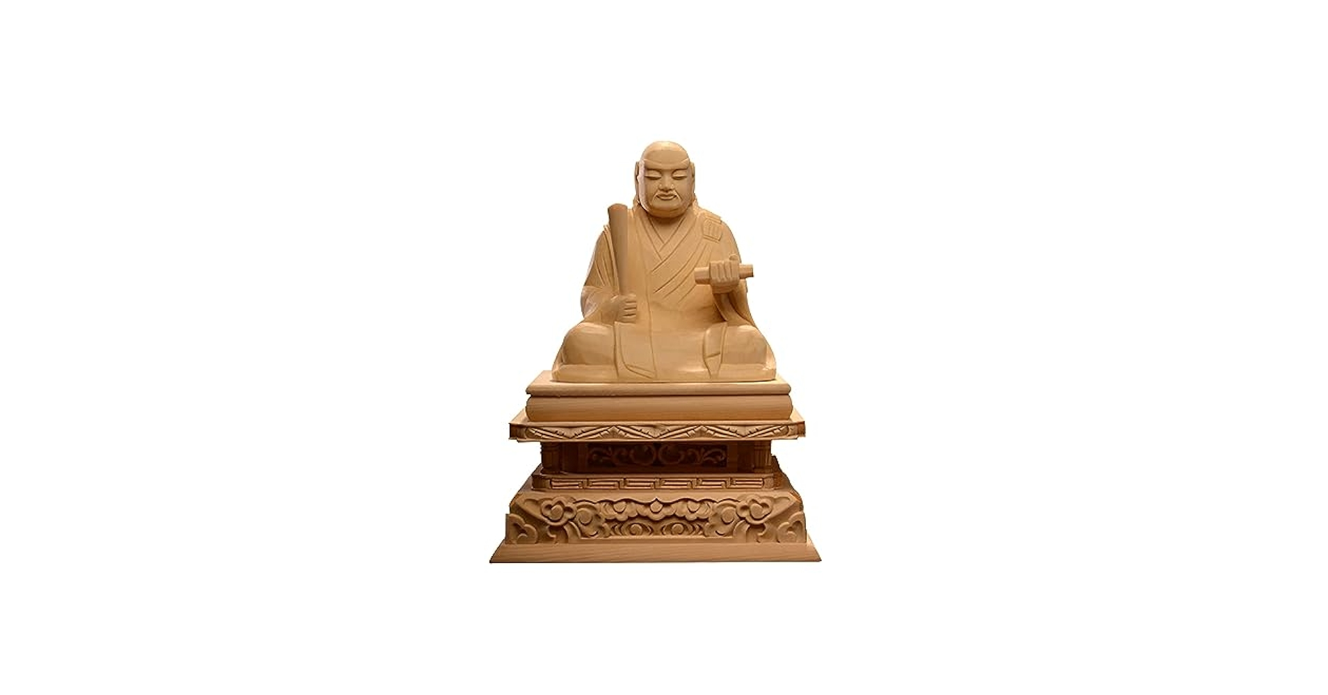 日蓮聖人坐像【特大#073】◆白檀 木彫 仏像 Amazon｜木彫り仏像 日蓮聖人座像 日蓮上人 (日蓮宗 法華経) 桧