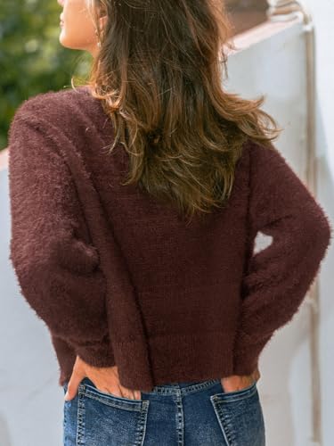 CUPSHE Women's Long Sleeve Knit Cardigan Bow Buttons Lightweight Open Front Sweater Fall Winter Casual Sweater Top2