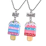 HooAMI Best Friend Necklaces Set Teen Girls BFF Ice Cream Charm Pendant Friendship Jewelry Gifts for 2