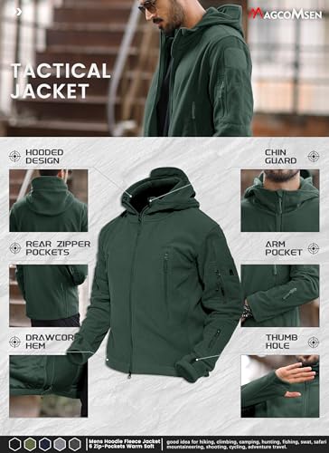 image for MAGCOMSEN Fleece Jackets for Men Hoodedd Tactical Jackets Warm Jacket 