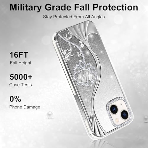 Coque iPhone 13 fine LEVIOSA transparente aux finitions pailletées premium