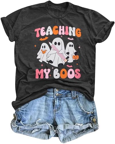 MYHALF Halloween Shirt Spooky Teach...