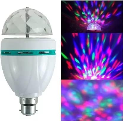 LED Decorative Disco Lamp 3W B22 White | 360° Rotating Crystal Magic LED Party Light | RGB Color Changing DJ Bulb for Home Decoration, Birthday, Diwali, Festival, Wedding, Club & Room Decor-image-33