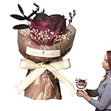 Flor artificial para el día de San Valentín, pequeño ramo de flores eternas, centro de mesa de textura delicada para bodas, día de la madre, cumpleaños, aniversarios y día de San Valentín, decoración