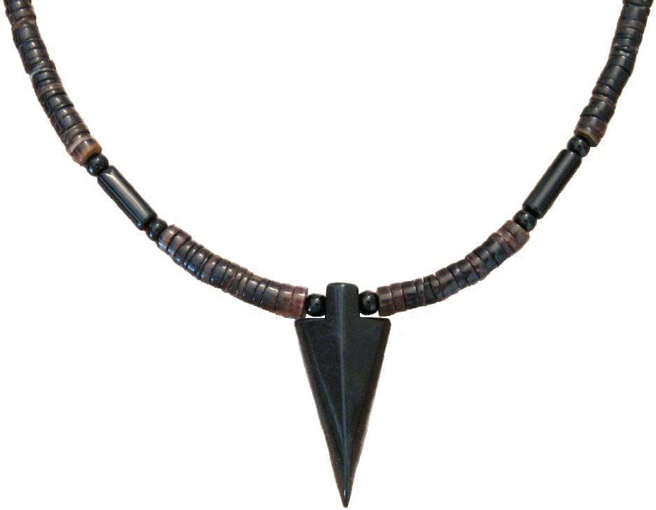Black Jasper Arrowhead Pendant Necklace