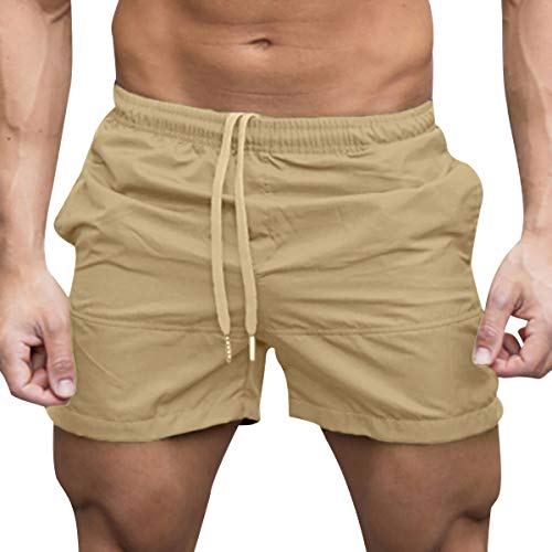 Bañador Hombre Natacion Piscina Surf Bañadores Secado Rapido Hombres Natación Playa Traje de Baño Hombre Surfero Pantalon Corto Pantalones Cortos Deporte Hombre Short Baño Corto Talla Grande Caqui L Cover