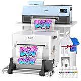 DSV A3 Plus XP600 DTF Printer with Shaker, High-Speed Print Compared to L1800,4.5” LED Multi-Function Touch Screen, White Circulation&Automatic Cleaning, 2-Year Free Ink