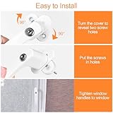 Avesteir 2 Stück fenstergriffe abschliessbar, fenstergriff abschließbar Aluminium, balkontürgriff kindersicherung mit Schlüsseln und Schrauben, Fenstersicherung, für Fenster & Terrassentür (weiß) - 5