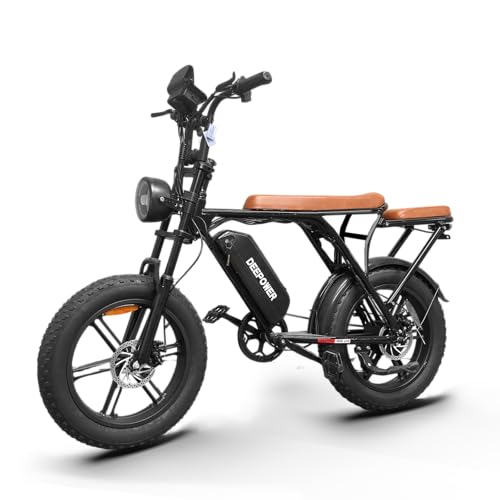 DEEPOWER Bicicleta Eléctrica, 20' Bicicleta Electrica Adultos, Batería 48V 25Ah Extraíble...