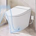 Fibetter Smart Toilet Without Bidet, Foot Sensor Auto Flush, One Piece Toilet with Bidet Built In, White Night Light, Knob Control, Power-Off Flushing, Modern Elongated Design