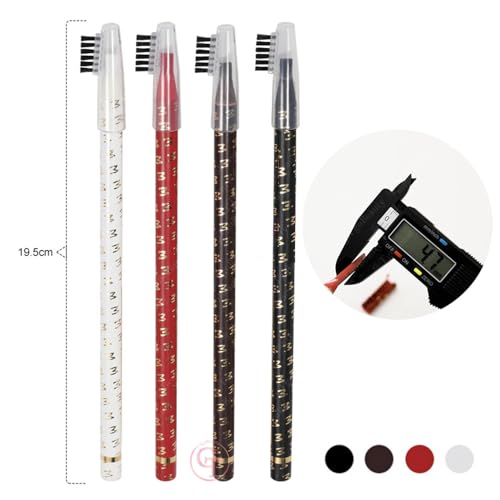 TgoBeauty 6 lápices de cejas despegables, resistentes al agua, para microblading, tinte para cejas, maquillaje permanente de cejas, efecto tatuaje, natural y de larga duración (Marrón) - imagen 6