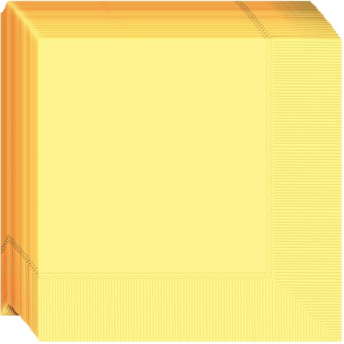 Servilletas de cóctel amscan absorbentes de 13 cm, amarillo claro para evitar manchas de bebidas