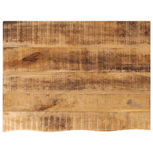 vidaXL Tablero de Mesa Borde Natural Madera Maciza Mango 80x60x2,5 cm, Superficie de Mesa, Tablero de Mesa de Madera, Tablero de reemplazo