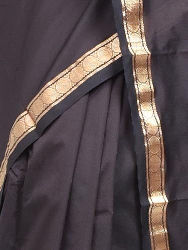 Stotra black pure silk saree – image 7
