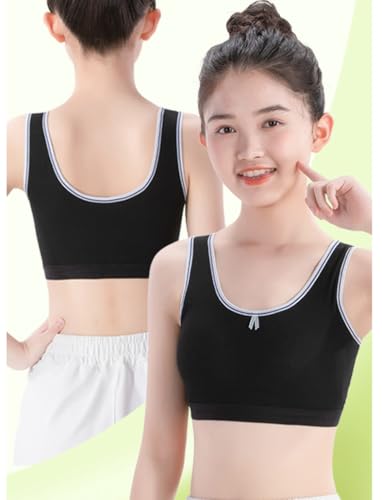 Big Girls' Training Bras Stretch Crop Cami Striped Bralettes Wireless Bra2