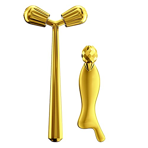 3D Roller Face Massager, Metal Face Roller 3D V Line Lifting Facial Roller Gua Sha Massage Tool Kit, Skin Roller Face Lift For Face, Eye, Neck, Body Skin Care Tools #TOP26