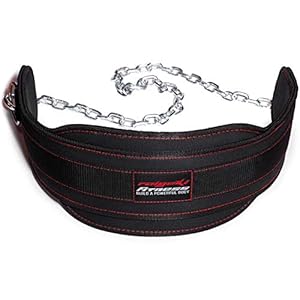 Raigeki Fitness Dip Gürtel mit Kette, 106cm Stahlkette, (+ Trainingspläne) – Gewichte Gürtel für Krafttraining, Bodybuilding, Gewichtheben & Klimmzüge für Frauen und Männer