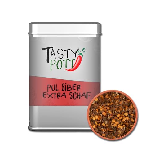 Tasty Pott Pul Biber extra scharf | Gewürzmischung | Gewürz | Türkische Küche | Habanero Chili | Pikant und würzig | Geschmacksintensiv | Verschiedene Größen 50g