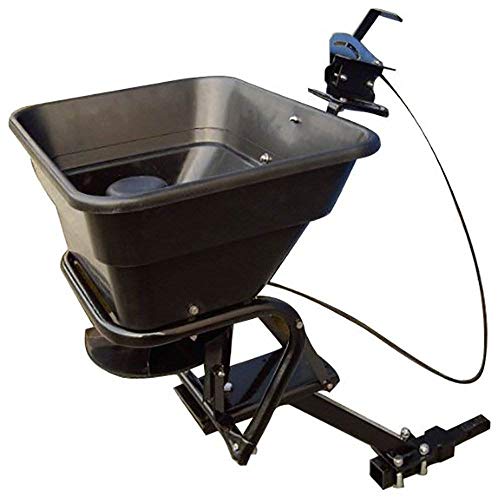 Field Tuff 12V 125 Pound Capacity Grass Seed Fertilizer Spreader With Hitch Mount Receiver And Rain Protector For Atv, Utv, Or Utility Tractor #TOP2