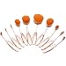 Summifit 10 Pcs Oval Makeup Brushes Set Contour Foundation Concealer Blush Eyeshadow Brush Kit Mineral Cream Powder Cosmetics Tools (Lovely Pink Rose Gold)