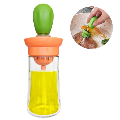 Yeeteching Oil Dispensing Bottles With Brush, 2 In 1 Glass Olive Oil Dispenser Sprayer Bottle 180Ml With Silicone Brush For Kitchen Pan Cooking Baking Frying Air Fryer #TOP5