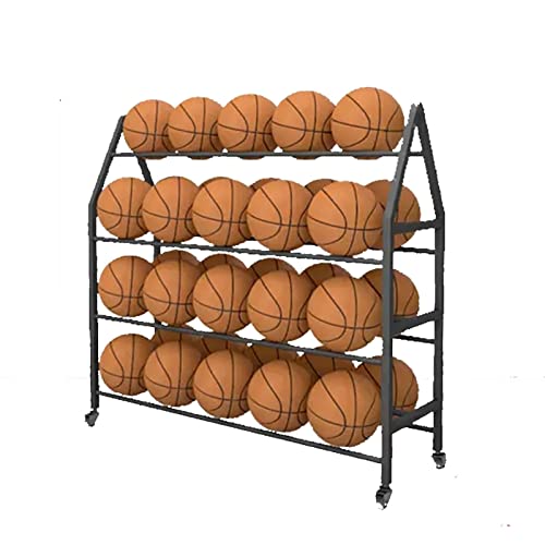 Chariot de rangement pour ballons à 4 niveaux avec roulettes