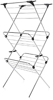 Minky 3 Tier Plus Indoor Airer with 21 m Drying Space, Metal, Chrome