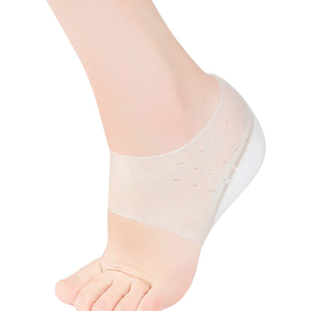 HEALLILY Height Increase Heels Sleeves Invisible Silicone Gel Heel Cushion Heel Cups For Plantar Fasciitis Inserts Pads 33-39Yards (4. 5cm) 1