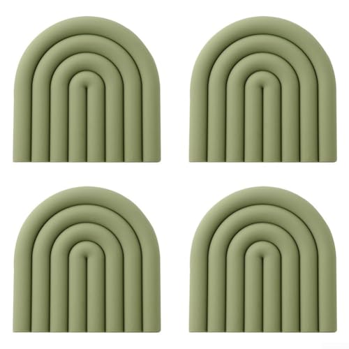 4 Sottobicchieri in Silicone 15x15cm Riutilizzabili 4 Sottobicchieri(olive green)