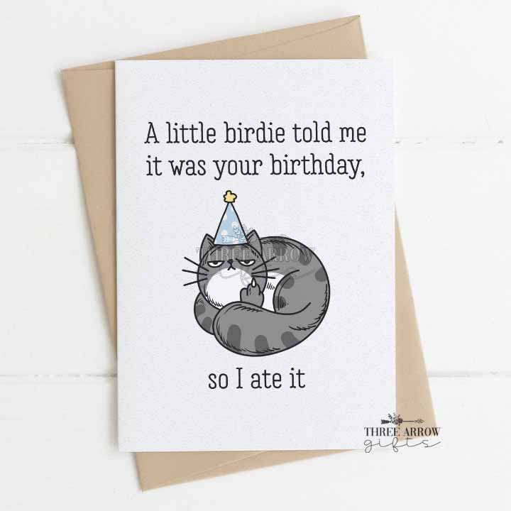 Amazon.com: Funny Birthday Card - A Little Birdie Told Me It Was Your ...