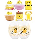 Hamee Sanrio Gudetama Lazy Egg Yolk Cute Water Filled Squishy (Series 1) Box Mini Fidget Stuffer Baby Birthday Gift Bag, Party Favor, Basket Filler, Stress Relief Toy - 2 Pc. (Mystery - Blind Capsule)