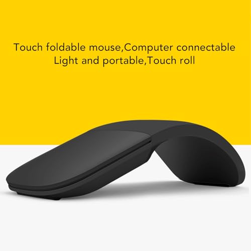 Cuifati Mysz Bluetooth Arc, Składana, Szczupła i Przenośna Mini Bezprzewodowa Mysz Podróżna, Składana Optyczna Dotykowa do Laptopa, Tabletu, Komputera PC, Tabletu (BLACK)