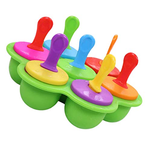 Cabilock Reutilizável Mini Pop Moldes 7 Miniatura de Picolé Moldes Com Varas Fácil Liberação Silicon