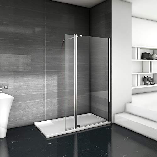 Paroi de douche 60x200cm avec un volet retour en 40cm paroi de douche à l'italienne avec une barre...