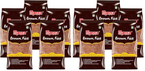 Image of Manna Brown Rice 5kg (Unpolished) |100% Natural | Naturally Low GI | High in Fibre | Helps Control Diabetes (Pack of 2)