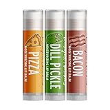 Delight Naturals Weird Flavors Fun Lip Balm Gift Set - Dill Pickle, Pizza, and Bacon