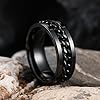 King Will Intertwine 8mm Spinner Ring Black Edge Polished Stainless Steel Fidget Ring Anxiety Ring for Men 10.5 #2