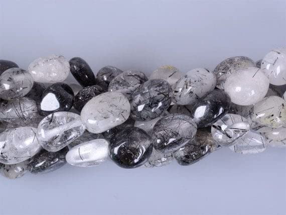 Quartz rutilé noir 8mm perles pépites en pierre naturelle LKBEADS de qualité supérieure
